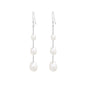 Elegant Pearl Silver Threader Earrings - Silver - earrings