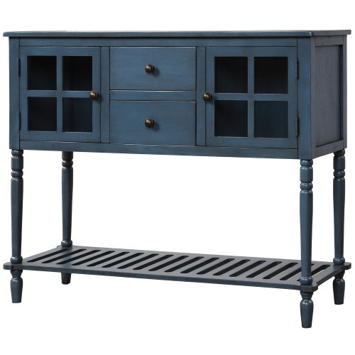 Navy Blue Sideboard Console Table With Base Frame - - cabinet