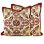 Tache Elegant Burgundy Ornate Paisley Woven Tapestry Throw Pillow Cover (18194) - 2 Piece - Pillow Cover