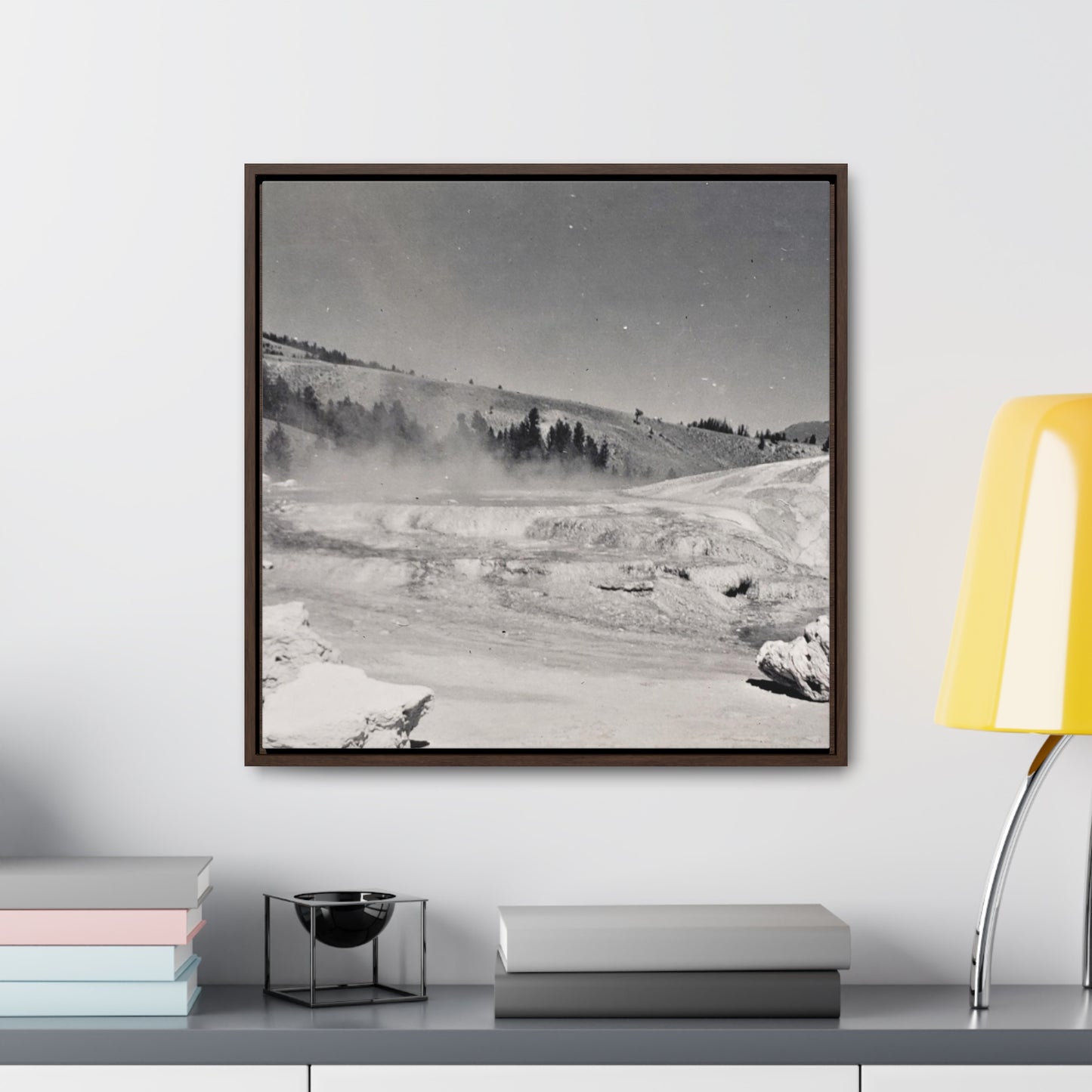 Mammoth Hot Springs Gallery Canvas Wraps, Square Frame