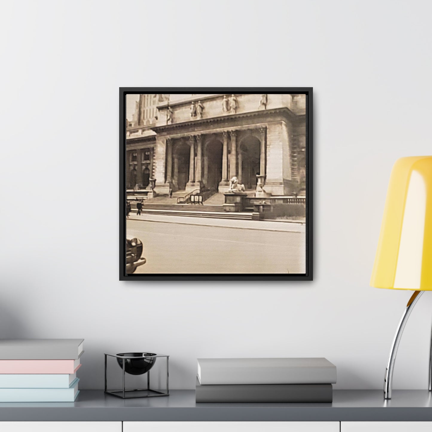 New York Public Library Gallery Canvas Wraps, Square Frame