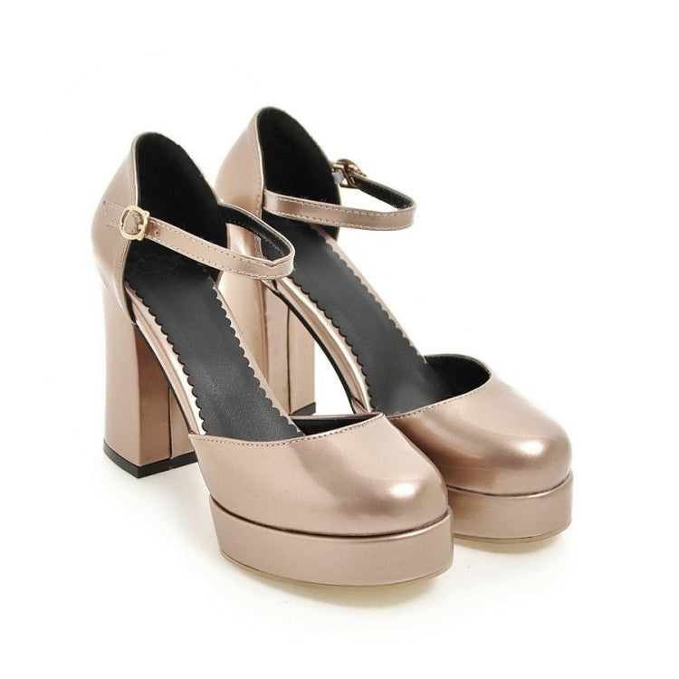 Womens Chunky Platform High Heels - - heels