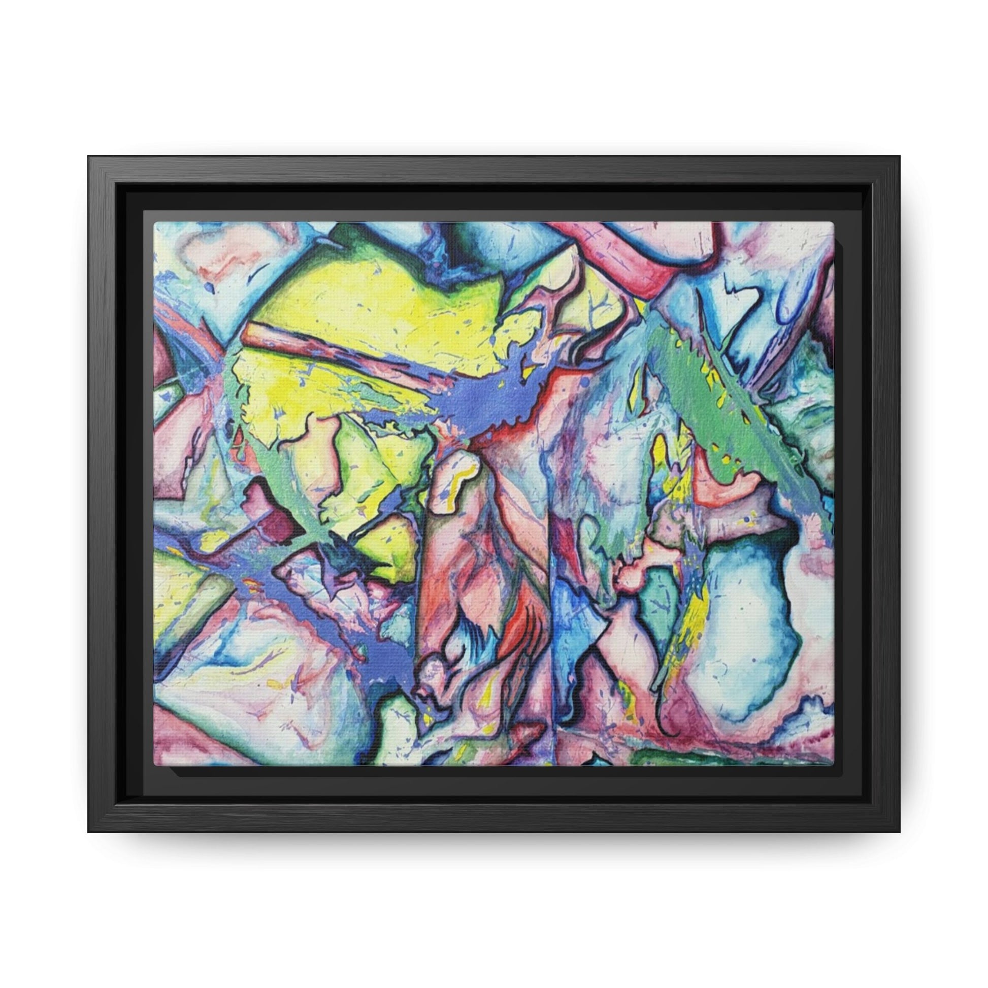 Alien Abstract Colorful Framed Canvas Art - Kia Day Design