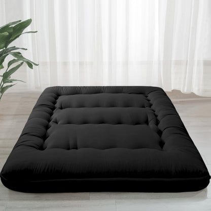 MAXYOYO 6-Inch Thick Folding Futon Mattress - Black Full - - mattress pad
