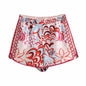 Retro Style Printed High Waist Stretch Shorts for Women - Color XS - shorts