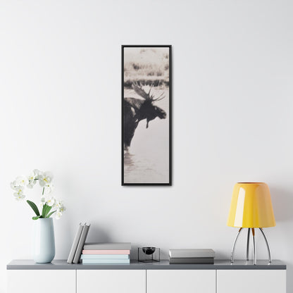 Yellowstone Bull Moose Gallery Canvas Wraps Vertical Frame 12″ x 36″ Premium Gallery Wraps (1.25″) Black