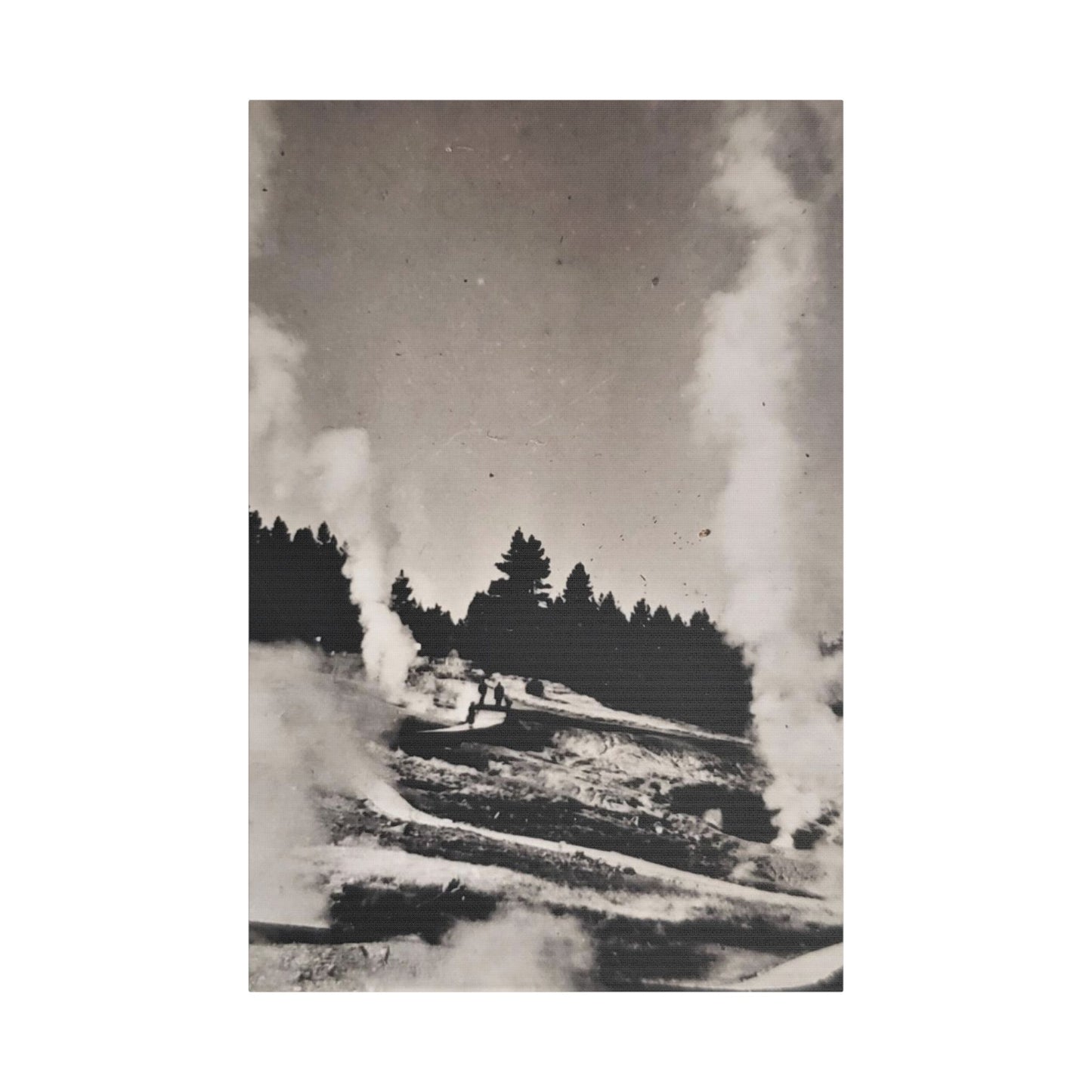 Norris Geyser Yellowstone Satin Canvas, Stretched