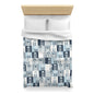 Blue Botanical Pattern Microfiber Duvet Cover - Kia Day Design