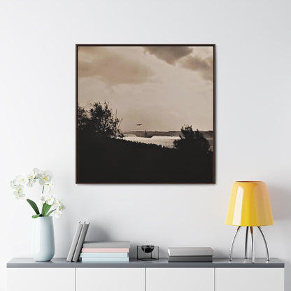 Navy Day New York October 27th 1945 Plane Gallery Canvas Wraps Square Frame 36″ x 36″ 1.25" Walnut