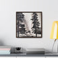 Castle Geyser Yellowstone Gallery Canvas Wraps Square Frame 16″ x 16″ Premium Gallery Wraps (1.25″) Walnut