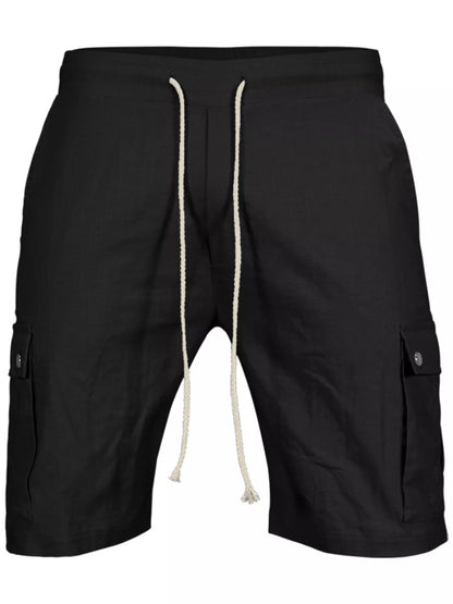 Men's Full Size Drawstring Casual Cargo Shorts Plus Size - -