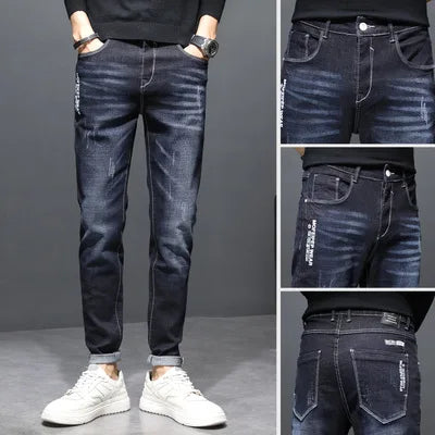 Jeans Men's Spring and Autumn With Slim Feet