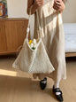 Woven Net Shoulder Bag - White onesize -