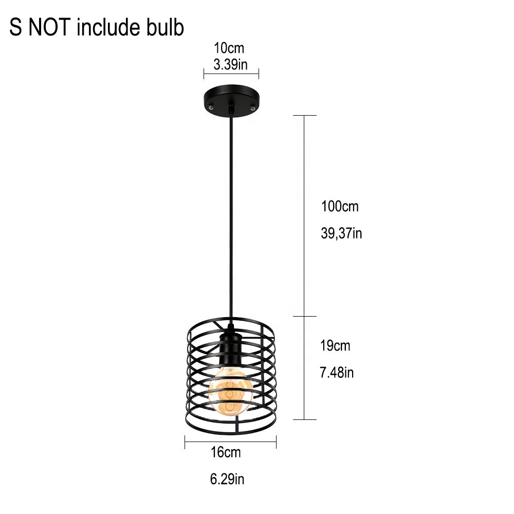 Industrial Loft Large Ceiling Pendant Single Head Iron E27 Base Pendant Light