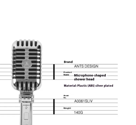 Microphone Shape Shower Head - - shower head