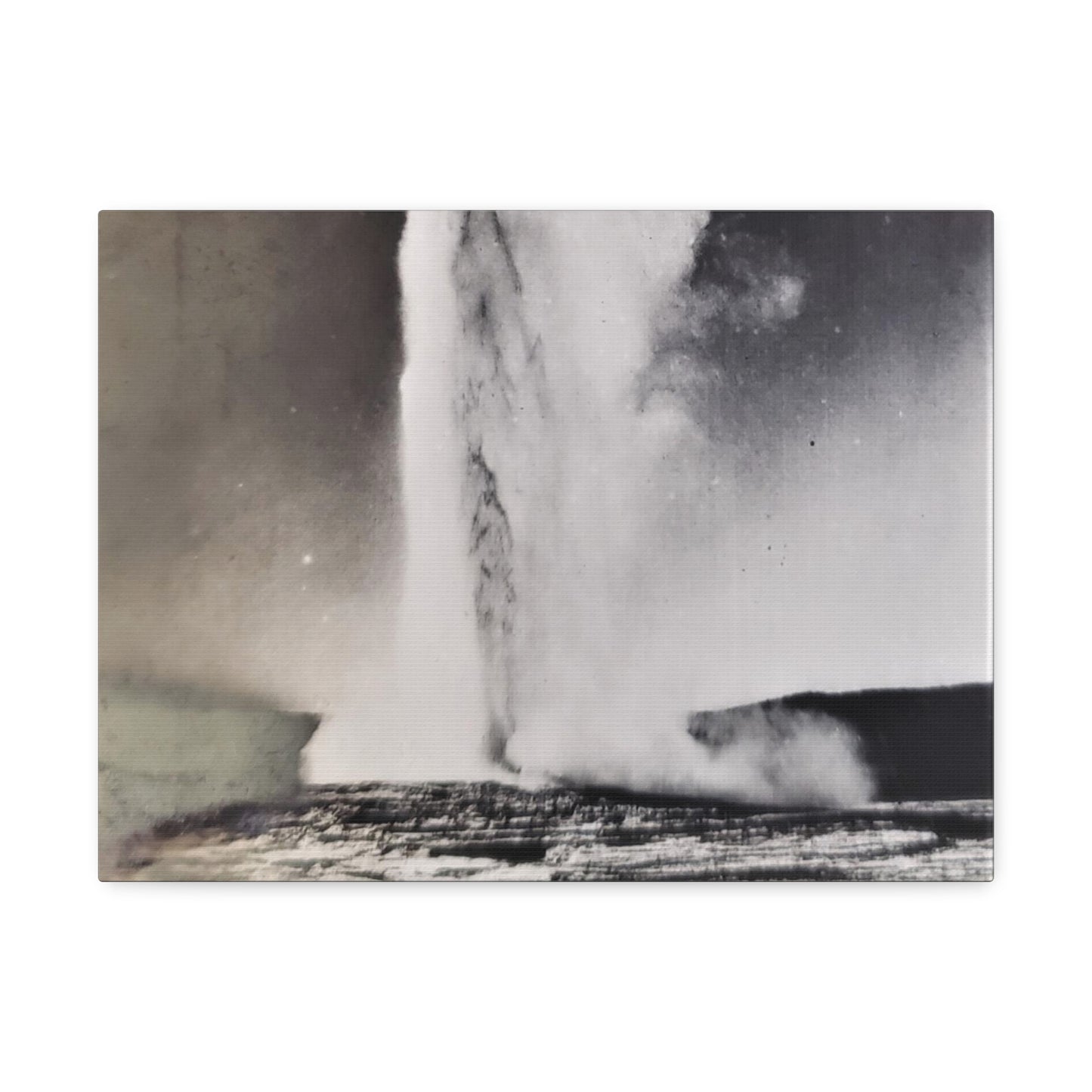 Old Faithful Geyser Yellowstone Stretched Canvas