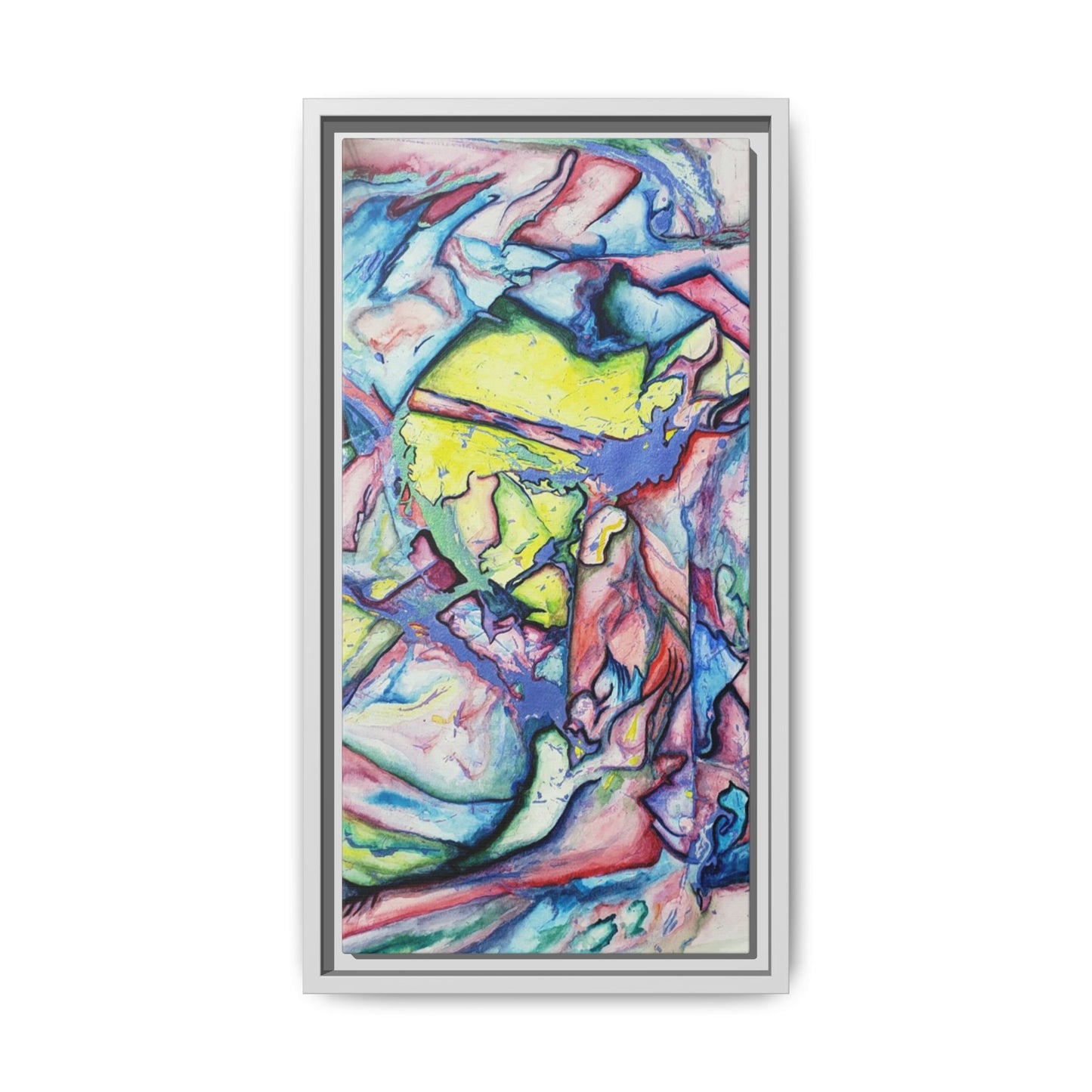 Alien Abstract Colorful Framed Canvas Art - Kia Day Design