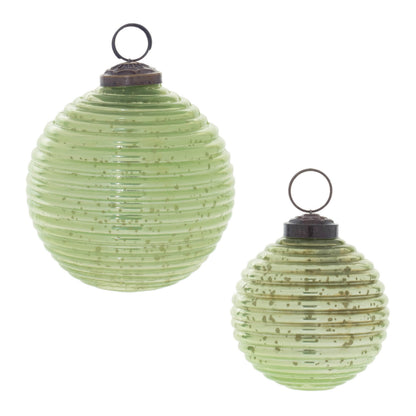 Ribbed Mercury Glass Ball Ornament (Set of 6) - - Decor