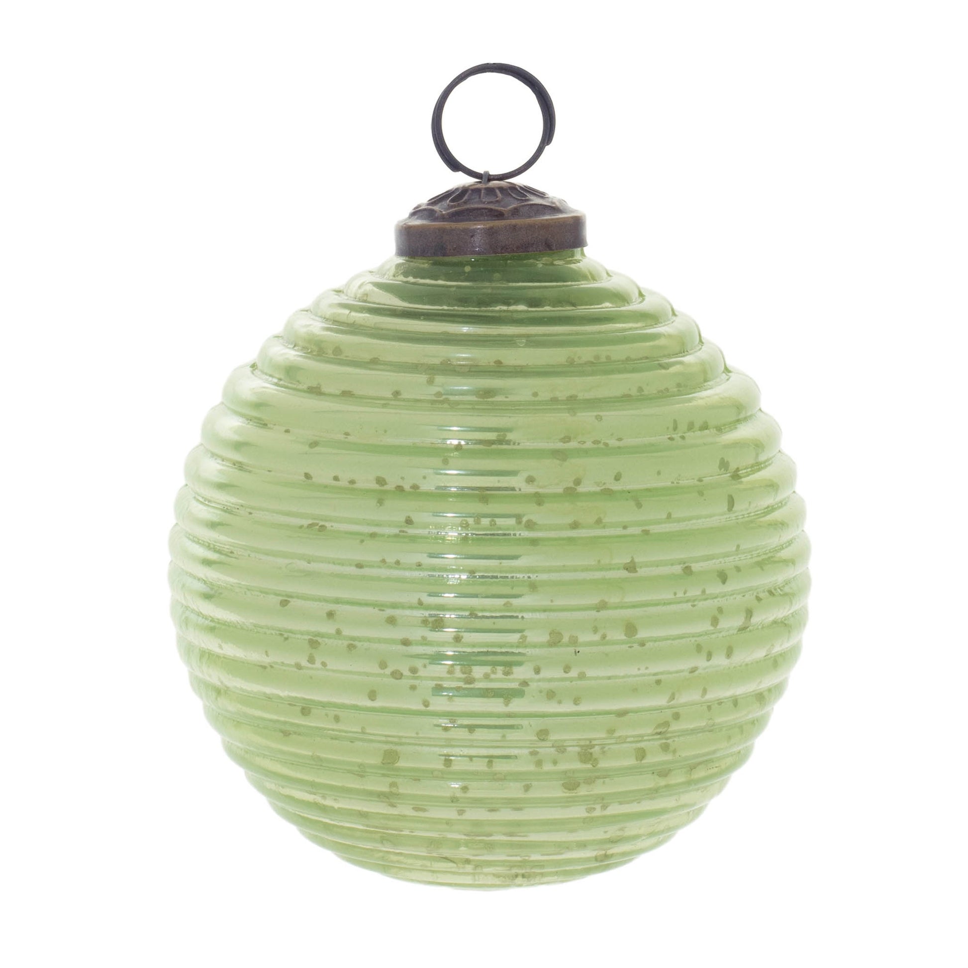Ribbed Mercury Glass Ball Ornament (Set of 6) - - Decor