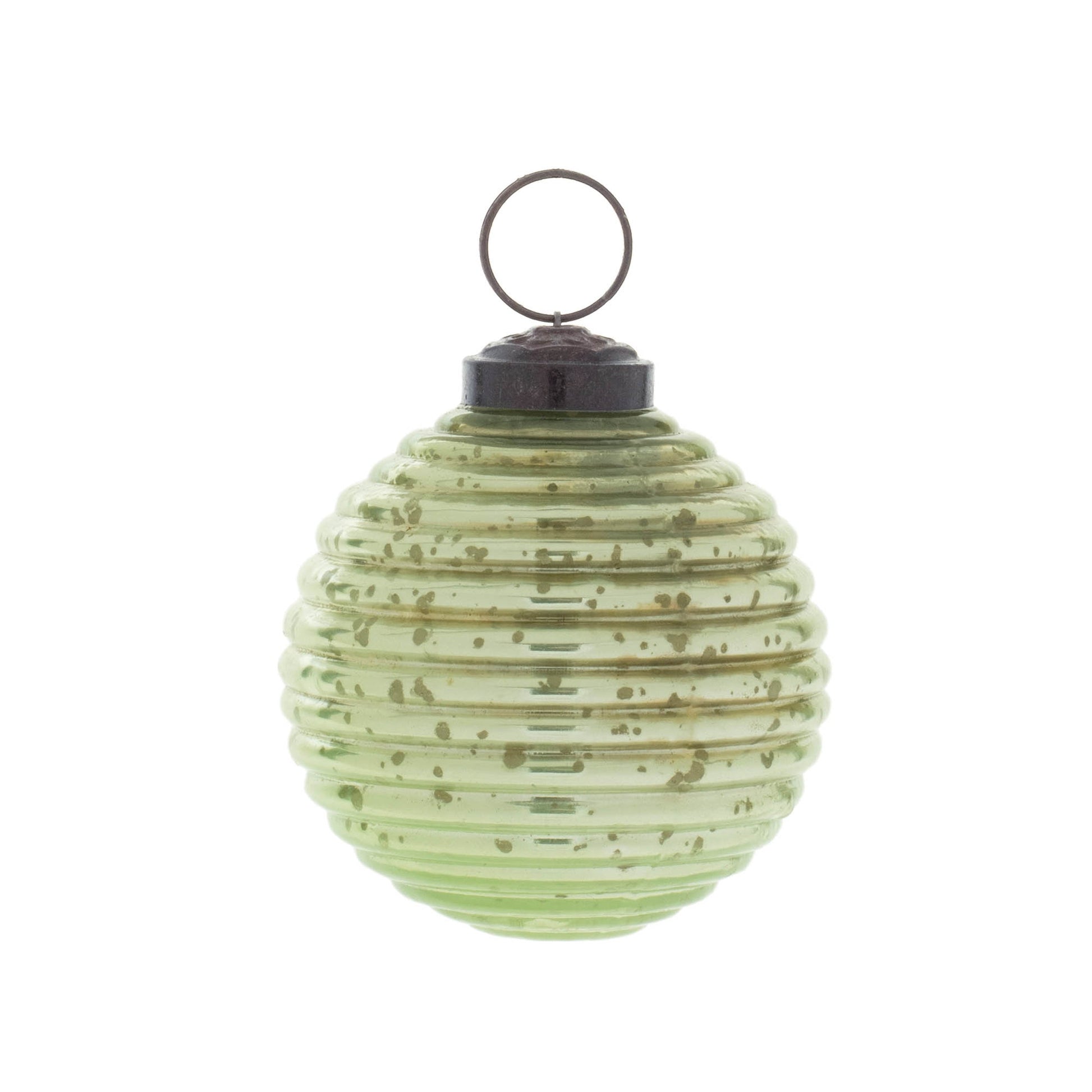 Ribbed Mercury Glass Ball Ornament (Set of 6) - - Decor