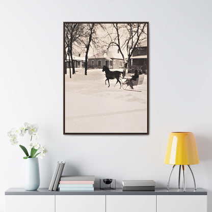 Carriage Ride Gallery Canvas Wraps Vertical Frame 30″ x 40″ Premium Gallery Wraps (1.25″) Walnut