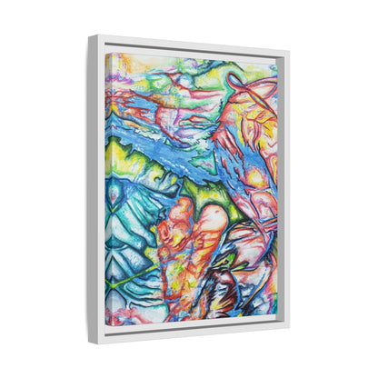 Multi-Color Abstract Framed Canvas Art Print - Kia Day Design