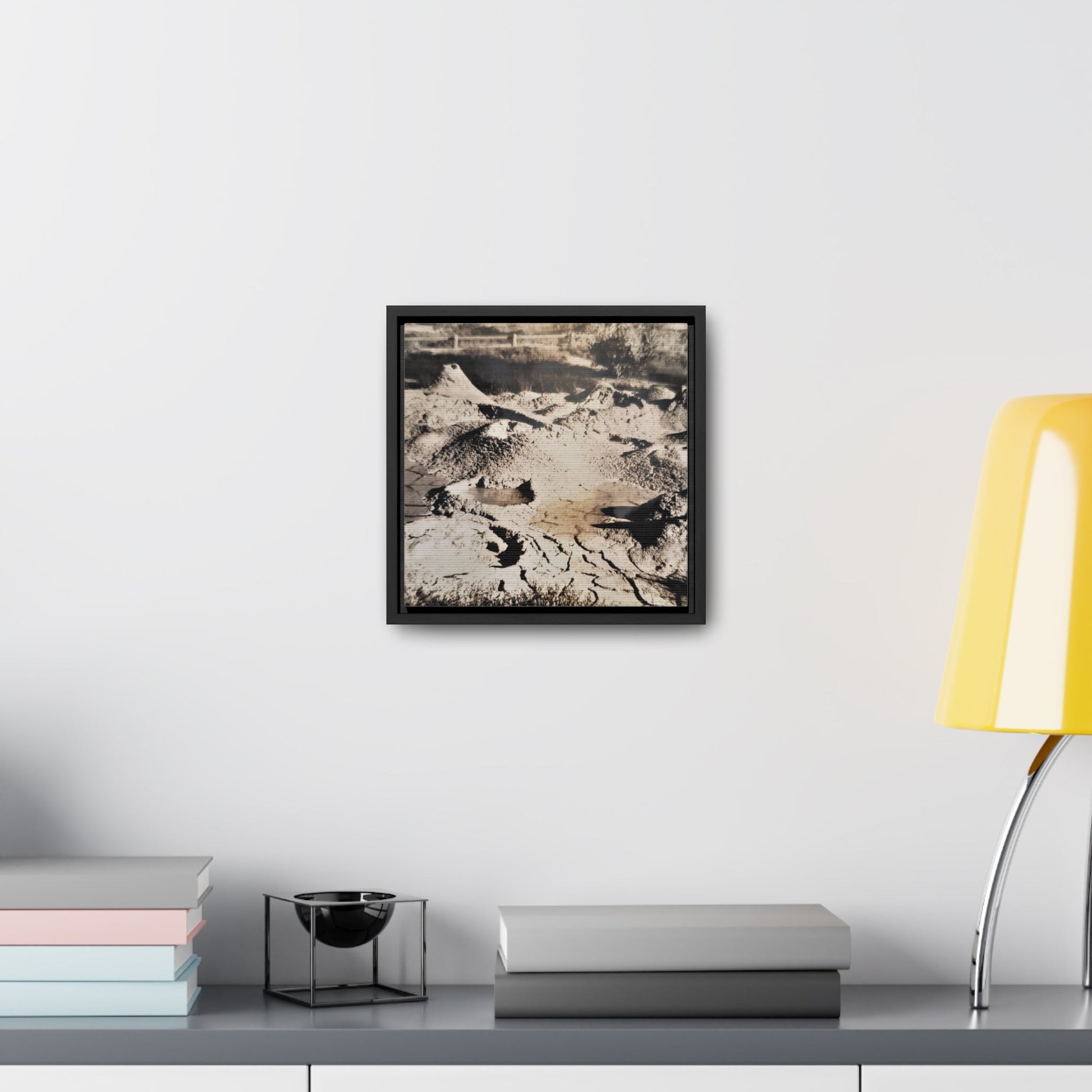 Yellowstone West Thumb Paint Pots Gallery Canvas Wraps Square Frame - 10″ x 10″ 1.25" Black - Canvas