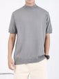 Men's Plus Size Mock Neck Knitted T-Shirt - Medium Gray -