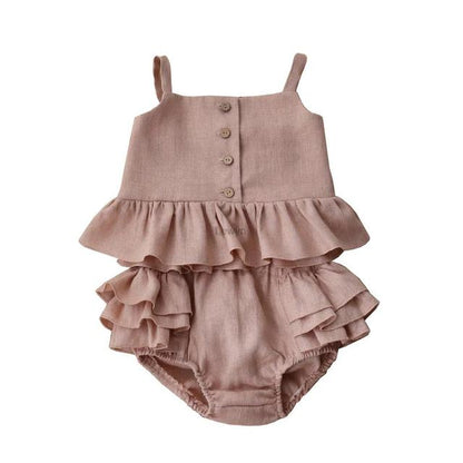 Chic Comfort Girl Shorts Set - Pink 90(18-24M) - toddler outfit