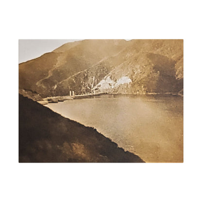 Morris Dam Lake Satin Canvas Stretched