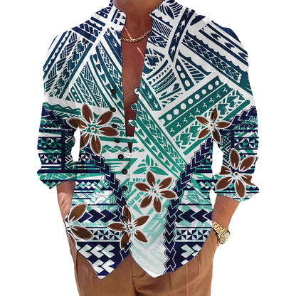 Polynesian Pattern Shirts for Men Oversized Shirts for Men Casual