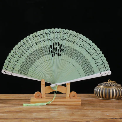 New Chinese Super Fairy Lotus Small Fan Hanfu Qipao Women's Hollow Fan Wedding Photography Props Folding Fan - - Fans