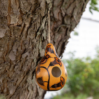 Hand Painted Gourd Birdhouse - Hummingbird - Birdhouses