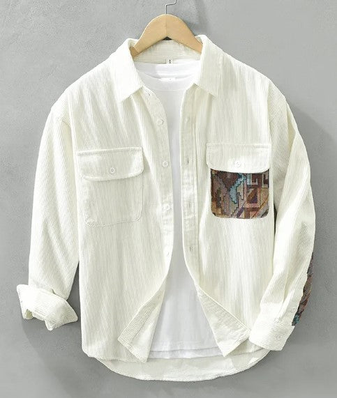Japan Style Retro Long Sleeve Shirt - White (XL) XL - shirt