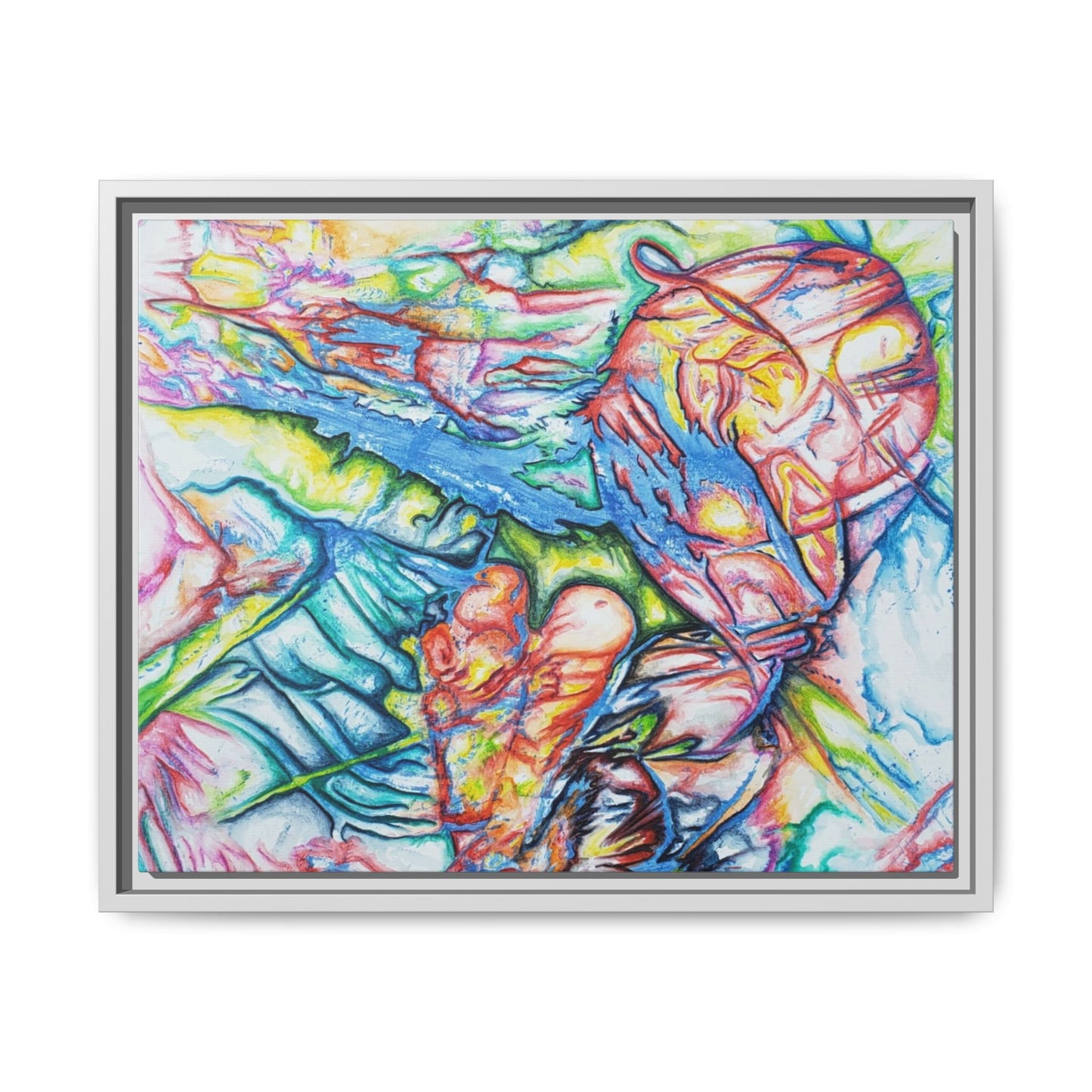 Multi-Color Abstract Framed Canvas Art Print - Kia Day Design