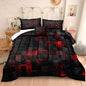 King Size Checkered Comforter Set in Black and Red - Red Black King - comforter