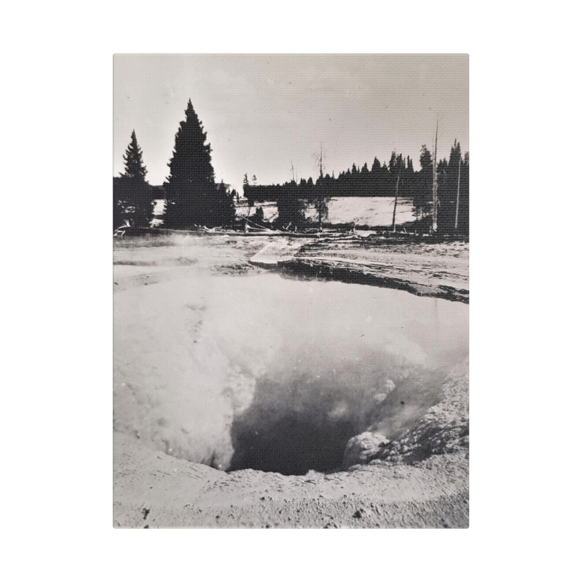 Morning Glory Pool Yellowstone Satin Canvas Stretched