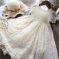 Girls Summer Lace Party Dress light cream