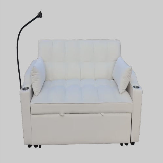 Modern Velvet Double Sofa Bed With Pull-out Bed 3-in-1 Convertible Sofa Bed - - sofa bed