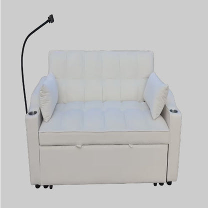 Modern Velvet Double Sofa Bed With Pull-out Bed 3-in-1 Convertible Sofa Bed - - sofa bed