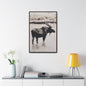 Yellowstone Bull Moose Gallery Canvas Wraps Vertical Frame 24″ x 36″ Premium Gallery Wraps (1.25″) Walnut
