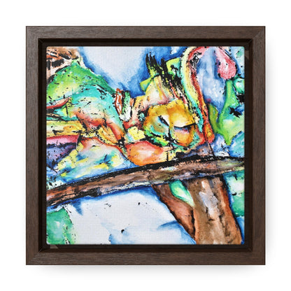 Owl In Flight Gallery Canvas Wraps, Square Frame Printify