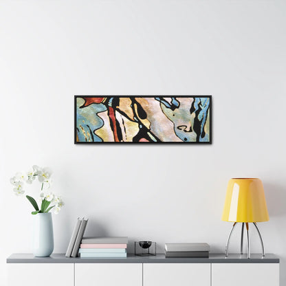 Blue Falls Gallery Canvas Wraps, Horizontal Frame 36″ x 12″ Black 1.25"