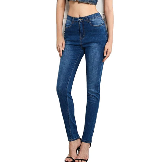 Women High Waist Soft Cotton Denim Jeans