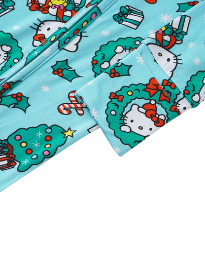 PoshTOT Sanrio Hello Kitty Wreath Bamboo Baby Convertible Zippy Romper - - Zippy Romper