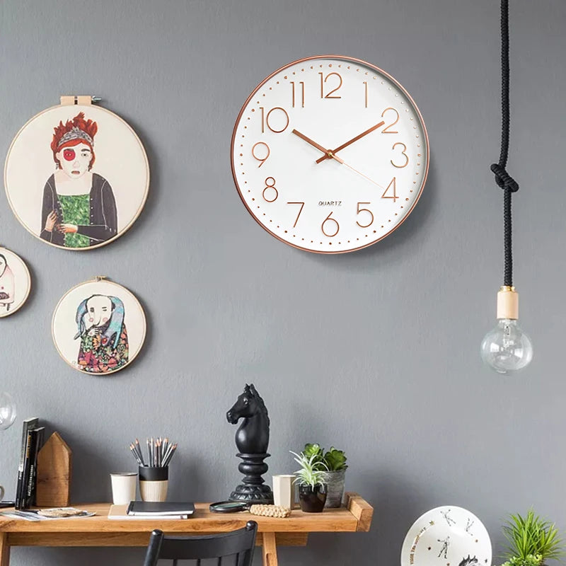 10 Inch Aesthetic Minimalist Large Mechanic Clock Wall