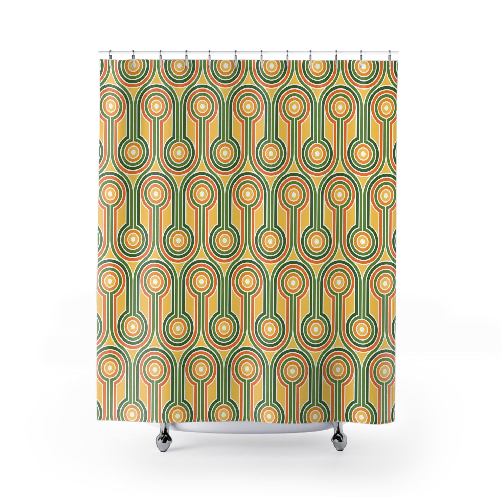 Colorful Geometric Retro Shower Curtains - Kia Day Design