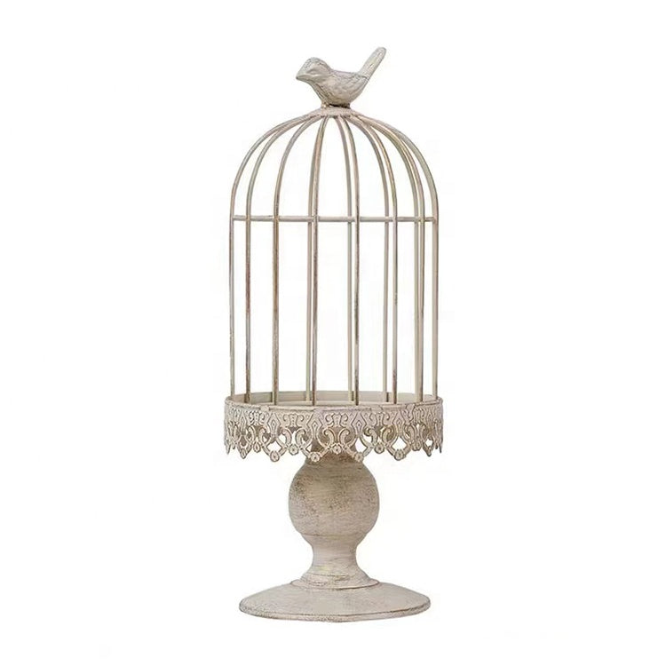 Retro Iron Table Decoration Bird Cage Candlestick Large Size