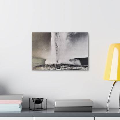 Old Faithful Geyser Yellowstone Canvas Gallery Wraps 18″ x 12″ 1.25"