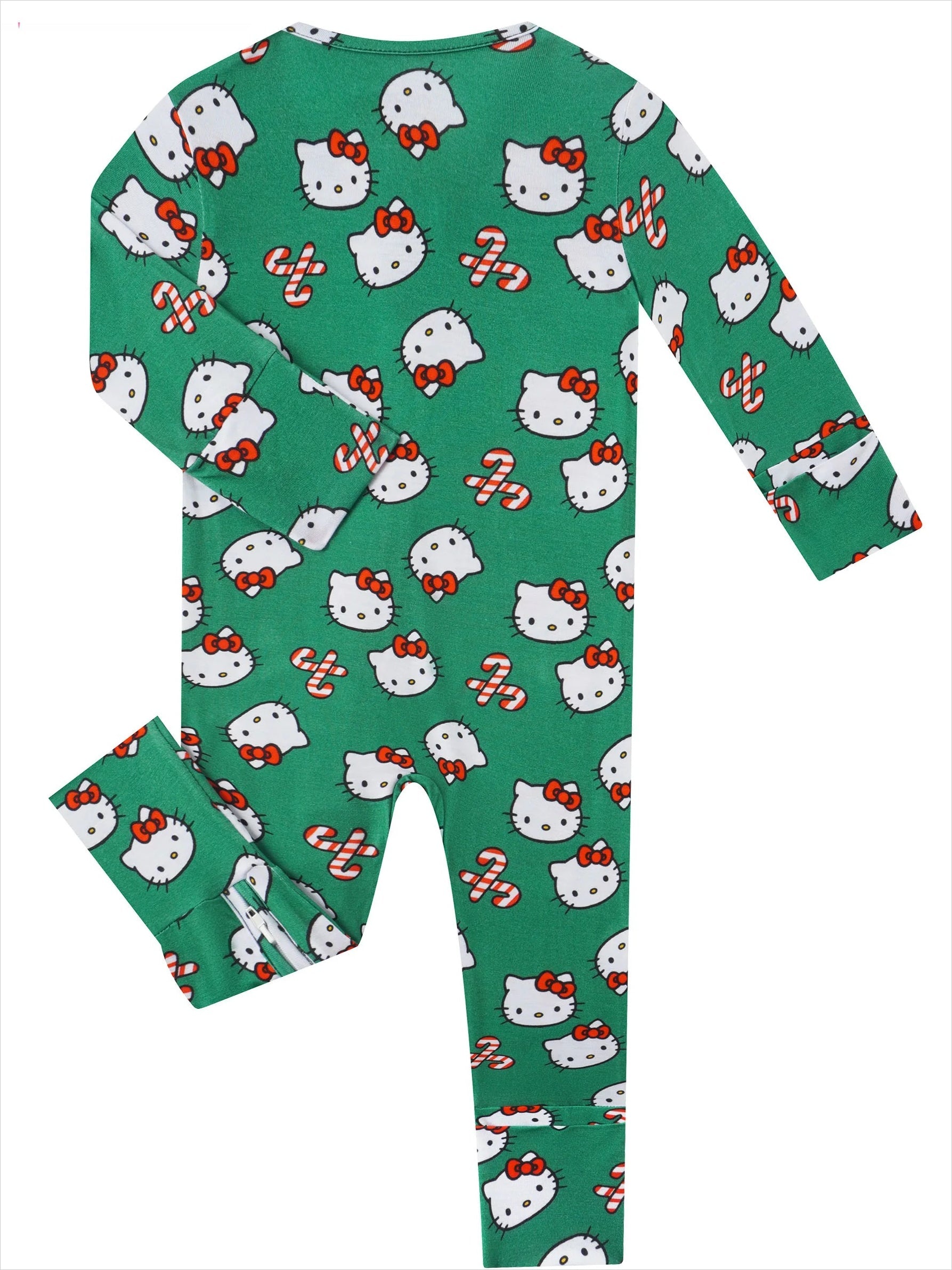 PoshTOT Sanrio Hello Kitty Green Bamboo Baby Convertible Zippy Romper - - Zippy Romper